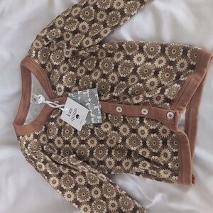 NWT 2T Kate Quinn Long Sleeve Vintage V-neck Cardigan 70s Geo Floral